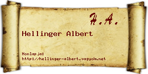Hellinger Albert névjegykártya